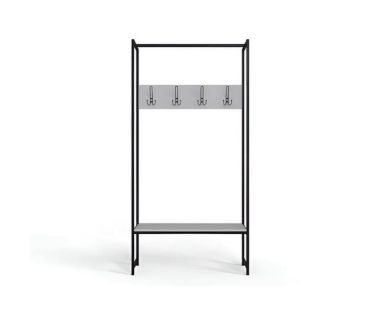 Вешалка напольная Ferrum-decor Трелис 12 180x90x38 черный ДСП Белый 16мм (FRD-104307)