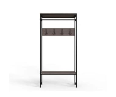 Вешалка напольная модульная Ferrum-decor Трелис 15 180x90x38 черный ДСП Дуб Сонома Трюфель 16мм (FRD-104365)