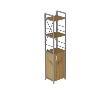 Этажерка 3/34 Ferrum-decor Серии Конект с тумбой 144x34x28 Серый ДСП Артизан (FRD-104440)