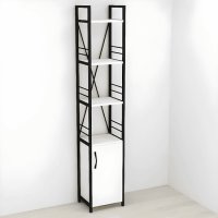 Етажерка 4/34 Ferrum-decor Серії Конект із тумбою 179x34x28 Чорний ДСП Білий (FRD-104463)