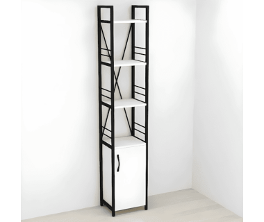 Этажерка 4/34 Ferrum-decor Серии Конект с тумбой 179x34x28 Черный ДСП Белый (FRD-104463)