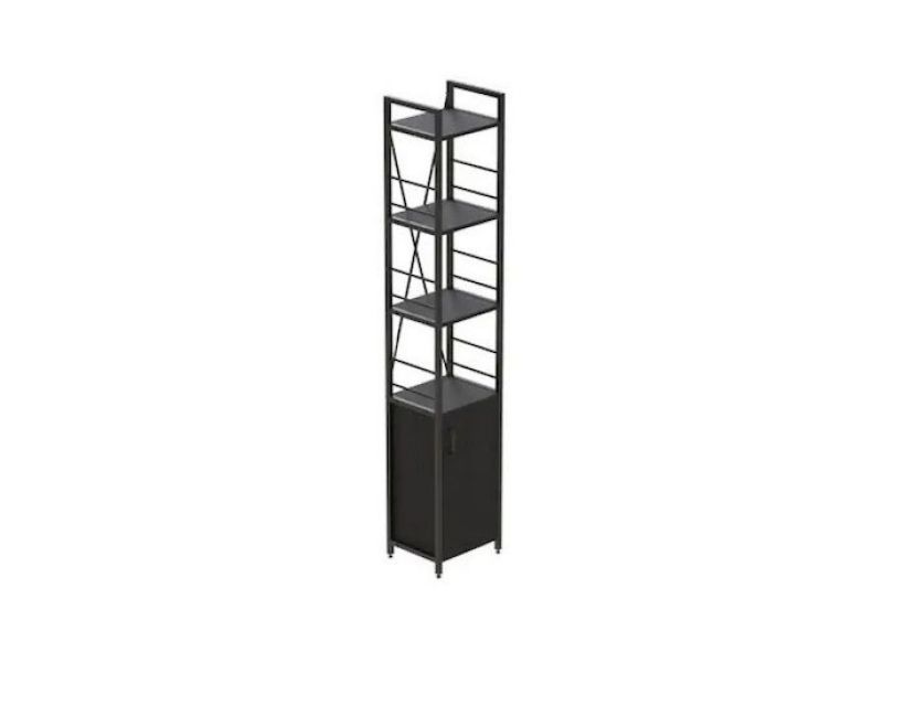 Этажерка 4/34 Серии Конект с тумбой 179x34x28 Черный ДСП Сосна Кембра FRD-104465