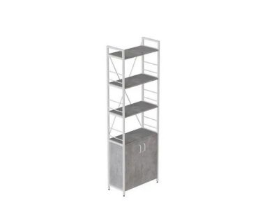 Этажерка 4/60 Ferrum-decor Серии Конект с тумбой 179x60x28 Белый ДСП Бетон (FRD-104497)