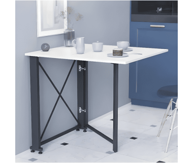 Стол-книга трансформер Орион 1 Ferrum-decor 750x810x730 Черный металл ДСП Белый 16 мм (FRD-104597)