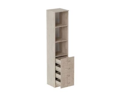 Пенал Анжело Ferrum-decor на 3 полиці з 4 ящиками 1900x400x380 ДСП Дуб Артизан 16 мм (FRD-104924)