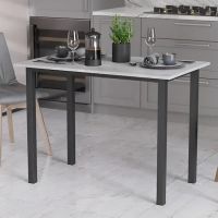 Стол универсальный Knap Ferrum-decor 750x1400x700 Черный металл ДСП Белый 16 мм (FRD-106378)