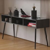 Тумба під телевізор Кентуккі Ferrum-decor 45x139x38 Чорний метал ДСП Сосна Кембра 16 мм (FRD-106728)