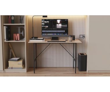 Письмовий стіл TIME Тайм 750x1200x600 Чорний метал ДСП Дуб Сан-Марино 16мм FRD-104886