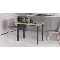 Стол универсальный Knap Ferrum-decor 750x1400x600 Черный металл ДСП Дуб Сонома 16 мм (FRD-106357)