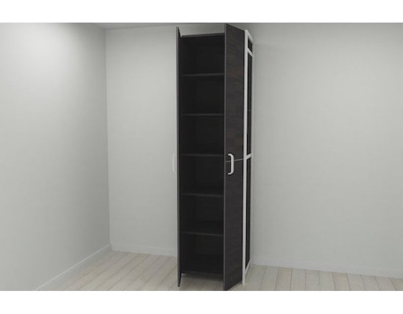 Шафа Гардероб Уні секція 7 серії Конект Ferrum-decor 220x60x50см Білий метал ДСП Венге Магія 16 мм (FRD-104568)