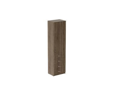 Пенал Анжело Ferrum-decor на 3 полки с дверью и 4 ящиками 1900x500x380 ДСП Дуб Сонома Трюфель 16 мм (FRD-104969)
