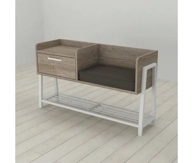 Банкетка с тумбочкой и сидением Ferrum-decor Бланка 540x1000x320 металл Белый ДСП Сонома Трюфель 16 мм (FRD-103035) Банкетка с тумбочкой и сидением Ferrum-decor Бланка 540x1000x320 металл Белый ДСП Сонома Трюфель 16 мм (FRD-103035)