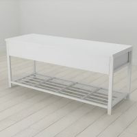 Банкетка с ящиком Ferrum-decor Дрейк 1 550x1000x400 металл Белый ДСП Белый 16 мм (FRD-103052)