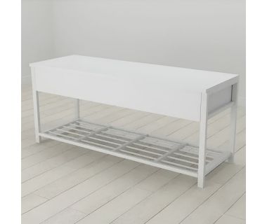 Банкетка з ящиком Ferrum-decor Дрейк 1 550x1000x400 метал Білий ДСП Білий 16 мм (FRD-103052)