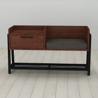 Банкетка з тумбочкою Ferrum-decor Бланка 540x1000x320 метал Чорний ДСП Венге 16 мм (FRD-105310)