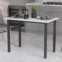 Стіл універсальний Knap Ferrum-decor 750x1200x700 Чорний метал ДСП Білий 16 мм (FRD-106370)