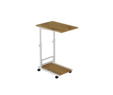 Стіл приставний Ferrum-decor Френа 62x40x60 метал Білий ДСП Дуб Артизан 16мм (FRD-102517)