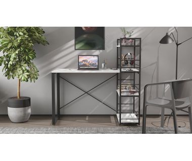 Письмовий стіл Ferrum-decor Серії Коннект з етажеркою 75x120x60 чорний ДСП Білий 16мм (FRD-104219)