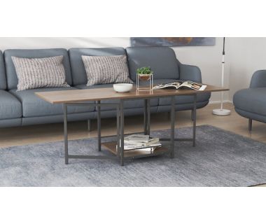 Стіл журнальний трансформер Куб Комбо Ferrum-decor 540x532x500 Чорний метал ДСП Дуб Сонома Трюфель 16 мм (FRD-105154)