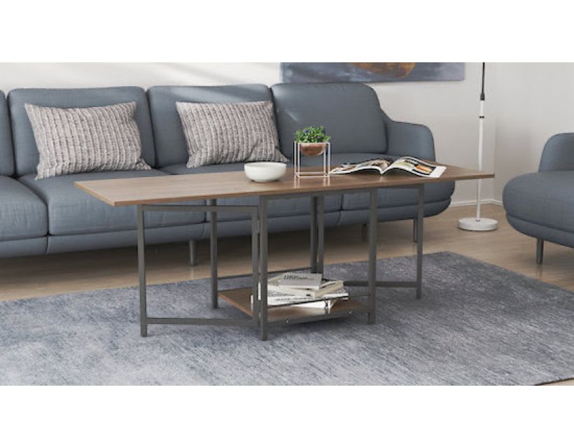 Стіл журнальний трансформер Куб Комбо Ferrum-decor 540x532x500 Чорний метал ДСП Дуб Сонома Трюфель 16 мм (FRD-105154)