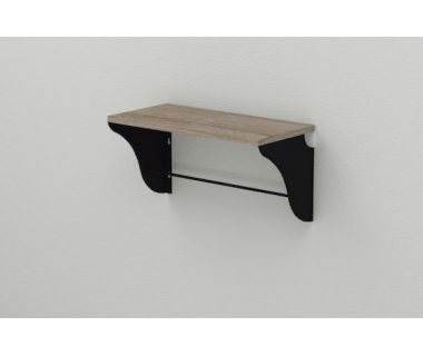 Настінна полиця Ferrum-decor Комфі 260x700x240 метал Чорний ДСП Сонома Трюфель 16 мм (FRD-102762)