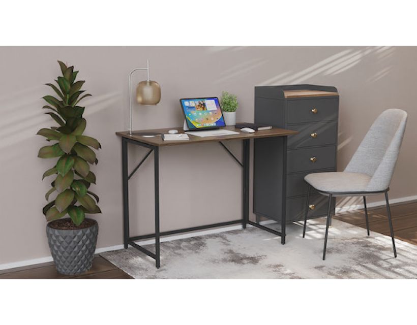 Раскладной стол Морис Ferrum-decor 750x1000x600 Черный металл ДСП Дуб Сонома Трюфель 16 мм (FRD-104673)
