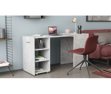 Стіл-тумба трансформер Смарт 1/1 Ferrum-decor 750x1450x500 ДСП Бетон 16 мм (FRD-105073)