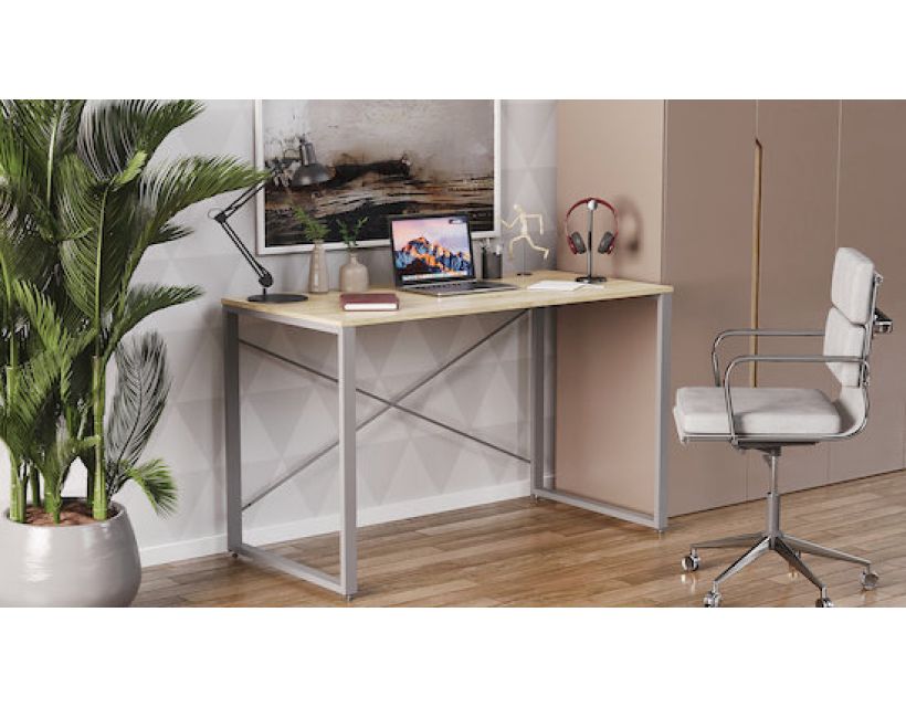 Письмовий стіл Ferrum-decor Серії Коннект 75x120x600 сірий ДСП Дуб Сонома 16мм (FRD-104216)