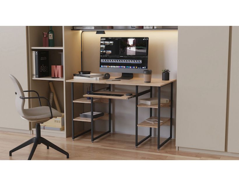 Комп'ютерний стіл Ferrum-decor Тім 75x120x60 чорний ДСП Дуб Артізан 16мм (FRD-103953)