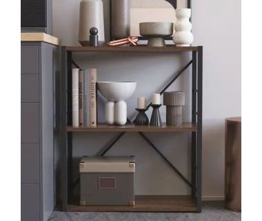 Этажерка 3/60 Ferrum-decor Серии Коннект 73x60x28 черный ДСП Дуб Сонома Трюфель 16мм (FRD-104258)