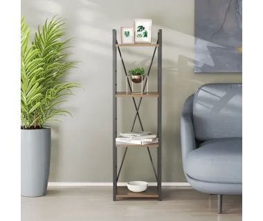 Етажерка 4/34 Ferrum-decor Серії Коннект 120x34x28 чорний ДСП Дуб Сонома Трюфель 16мм (FRD-104275)