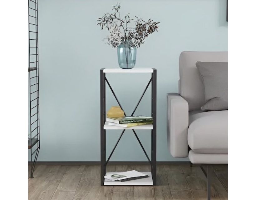 Этажерка 3/34 Ferrum-decor Серии Коннект 73x34x28 черный ДСП Белый 16мм (FRD-104289)