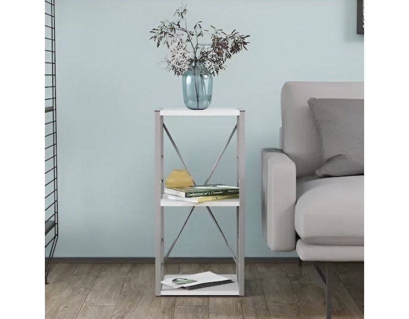 Етажерка 3/34 Ferrum-decor Серії Коннект 73x34x28 сірий ДСП Білий 16мм (FRD-104301)