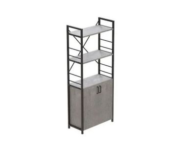 Етажерка 3/60 Ferrum-decor Серії Конект з тумбою 144x60x28 Чорний ДСП Бетон (FRD-104448)