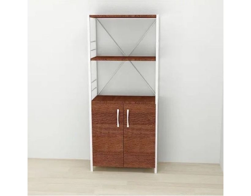 Этажерка 3/60 Ferrum-decor Серии Конект с тумбой 144x60x28 Белый ДСП Венге (FRD-105532)