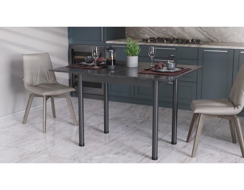 Обеденный раскладной стол трансформер Берта Ferrum-decor 750x1400x900 Черный металл ДСП Венге Магия 16 мм (FRD-105180)