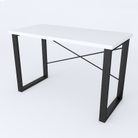 Письменный стол Ferrum-decor Драйв 750x1400x600 Черный металл ДСП Белый 32 мм (FRD-103338)