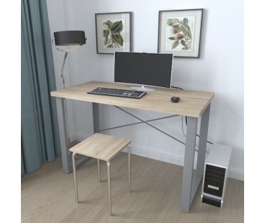 Письмовий стіл Ferrum-decor Драйв 750x1200x600 Сірий метал ДСП Дуб Сонома 32 мм (FRD-103327)