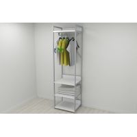 Шафа Гардероб Уні секція 3 серії Конект Ferrum-decor 220x60x50см Сірий метал ДСП Білий 32 мм (FRD-104527)