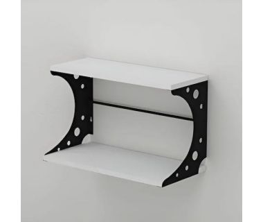 Полка настенная Ferrum-decor Букин 330x700x240 металл Черный ДСП Белый 16 мм (FRD-102884)