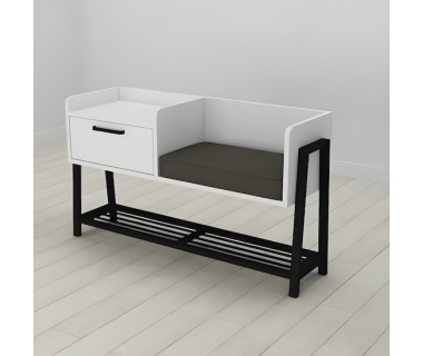 Банкетка с тумбочкой и сидением Ferrum-decor Бланка 540x1000x320 металл Черный ДСП Белый 16 мм (FRD-103024) Банкетка с тумбочкой и сидением Ferrum-decor Бланка 540x1000x320 металл Черный ДСП Белый 16 мм (FRD-103024)