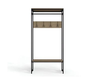 Вешалка напольная Ferrum-decor Трелис 14 180x90x38 черный ДСП Дуб Сонома 16мм (FRD-104346)
