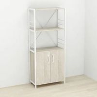 Этажерка 3/60 Ferrum-decor Серии Конект с тумбой 144x60x28 Белый ДСП Сонома (FRD-104452)