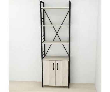 Этажерка 4/60 Ferrum-decor Серии Конект с тумбой 179x60x28 Черный ДСП Сонома (FRD-104487)