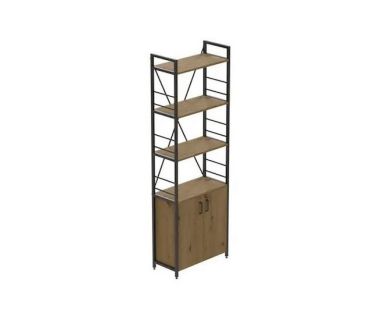 Етажерка 4/60 Ferrum-decor Серії Конект з тумбою 179x60x28 Чорний ДСП Артизан (FRD-104489)
