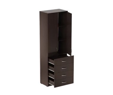 Шафа Анжело Ferrum-decor на 3 полиці з 2 дверима та 4 ящики 1900x600x380 ДСП Венге Магія 16 мм (FRD-104991)