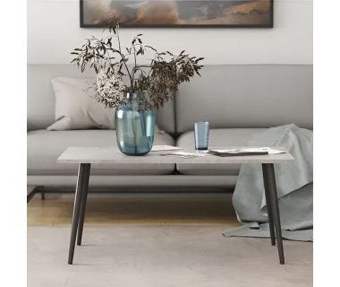 Стіл журнальний Монтана Ferrum-decor 45x100x50 Чорний метал ДСП Бетон 16 мм (FRD-106711)