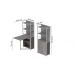 Стол книга с этажеркой Практик 2 Ferrum-decor 1555x640x990 Белый металл ДСП Бетон 16 мм (FRD-104638)
