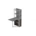 Стол книга с этажеркой Практик 2 Ferrum-decor 1555x640x990 Белый металл ДСП Бетон 16 мм (FRD-104638)