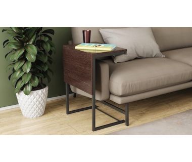 Стіл журнальний приставний Террі Комбо Ferrum-decor 345x662x440 Чорний метал ДСП Венге Магія 16 мм (FRD-105554)